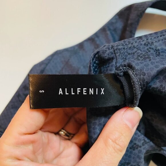 ALLFENIX Anthropologie Sports Bra Snake Skin Blue Long Line Active Gym Running - Picture 6 of 11